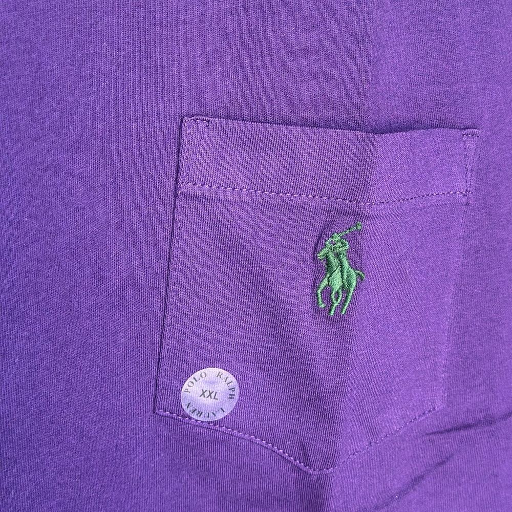 XXL Classic Fit Polo Ralph Lauren Royal Purple, Green Short Sleeve Tee Shirt - Picture 2 of 6